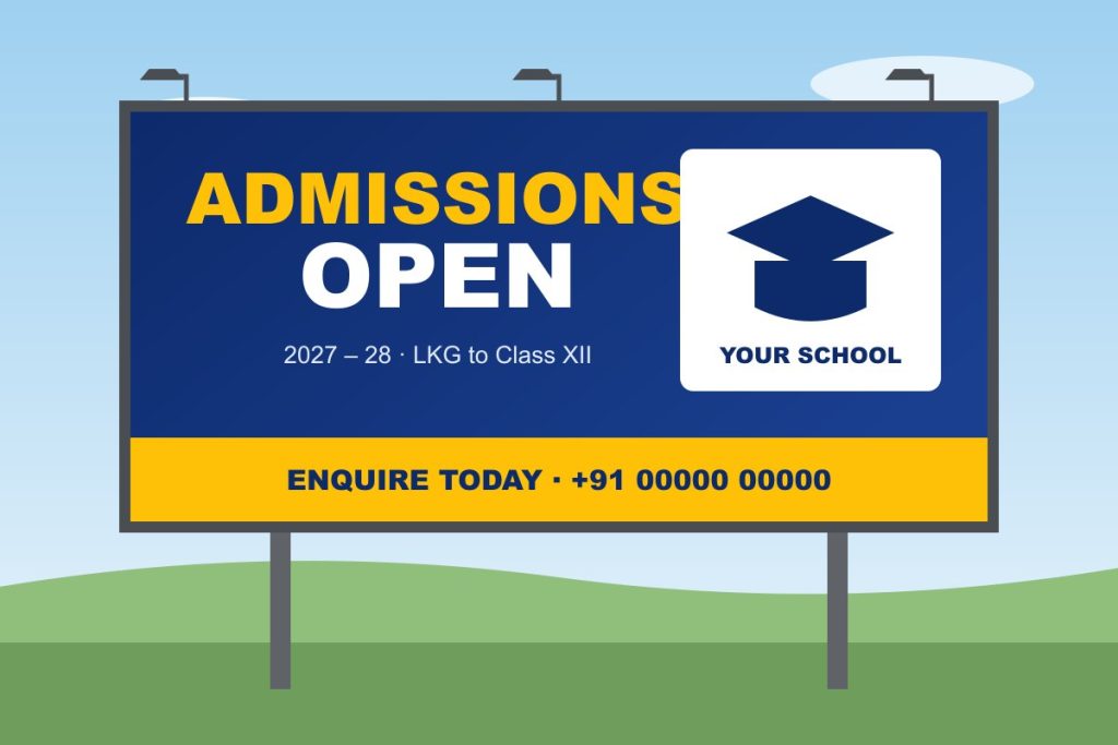 Outdoor flex banner design for school admissions