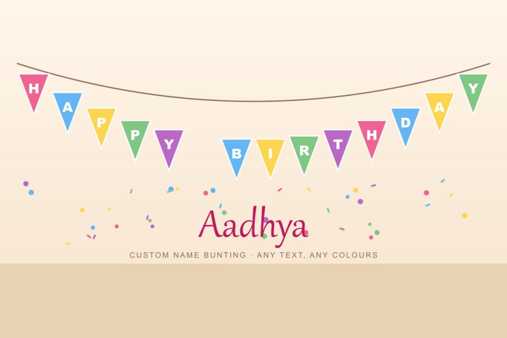 Party bunting flag banner design spelling Happy Birthday