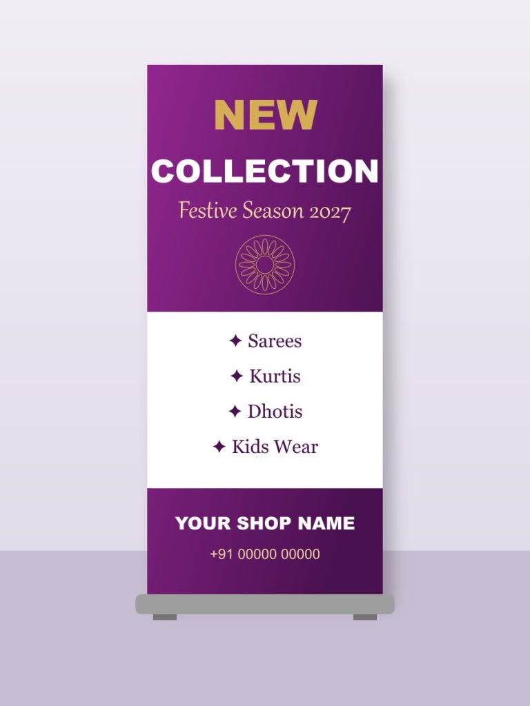 Roll-up standee banner design
