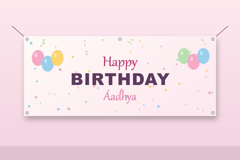 Regular birthday banner design with balloons