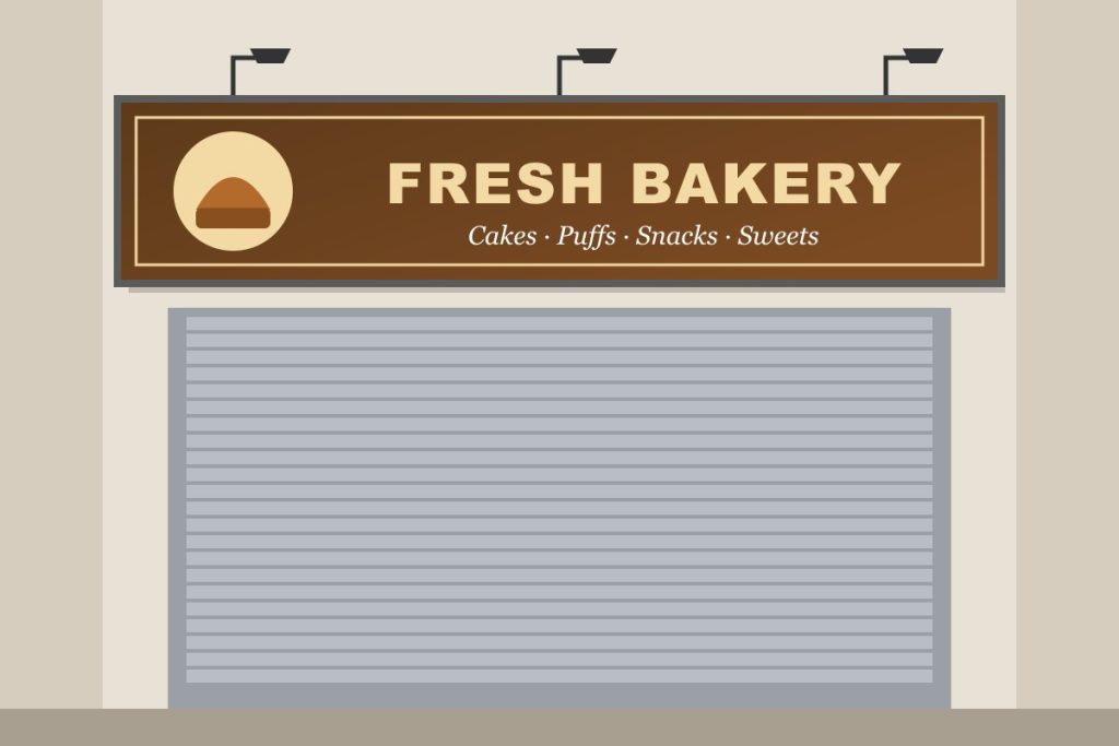 Shop sign board design for a bakery