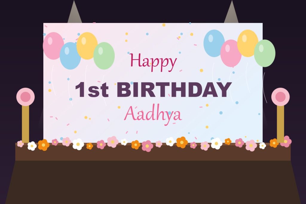 First birthday party stage backdrop design