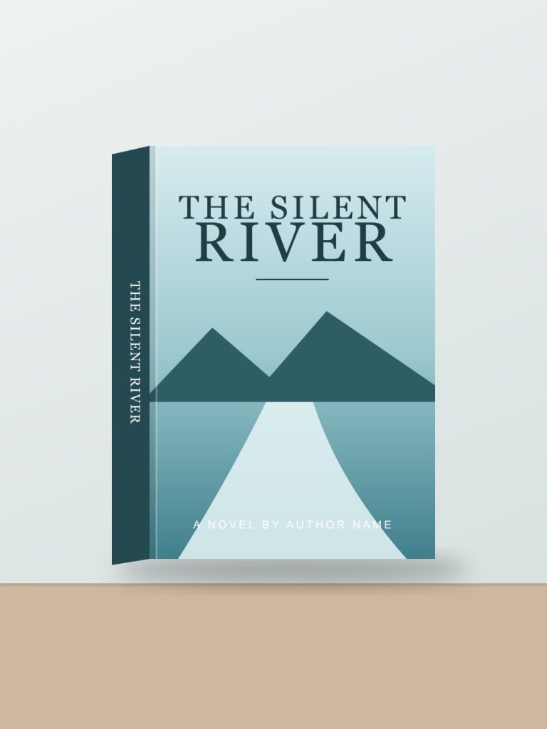 English novel book cover design with river landscape