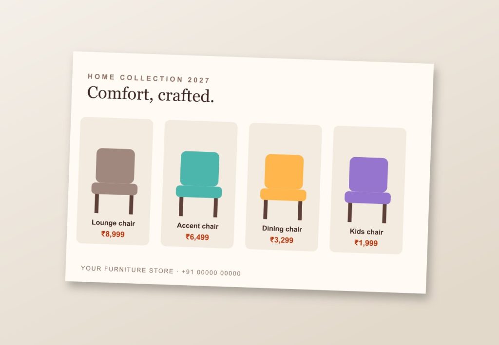 Business Printing Furniture product catalogue brochure design
