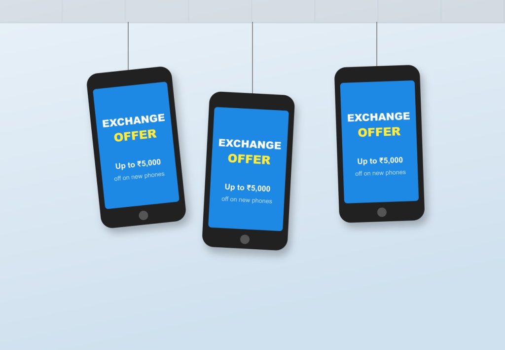 Business Printing Mobile phone shaped exchange offer dangler design