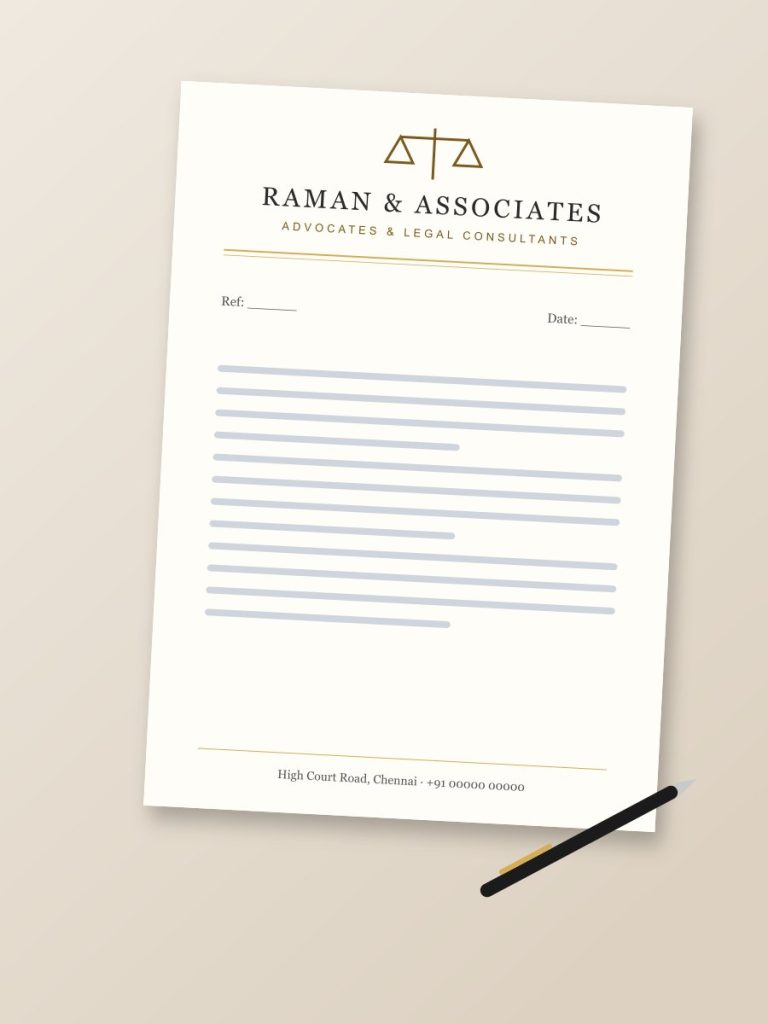 Business Printing Classic law firm letterhead design with gold rule