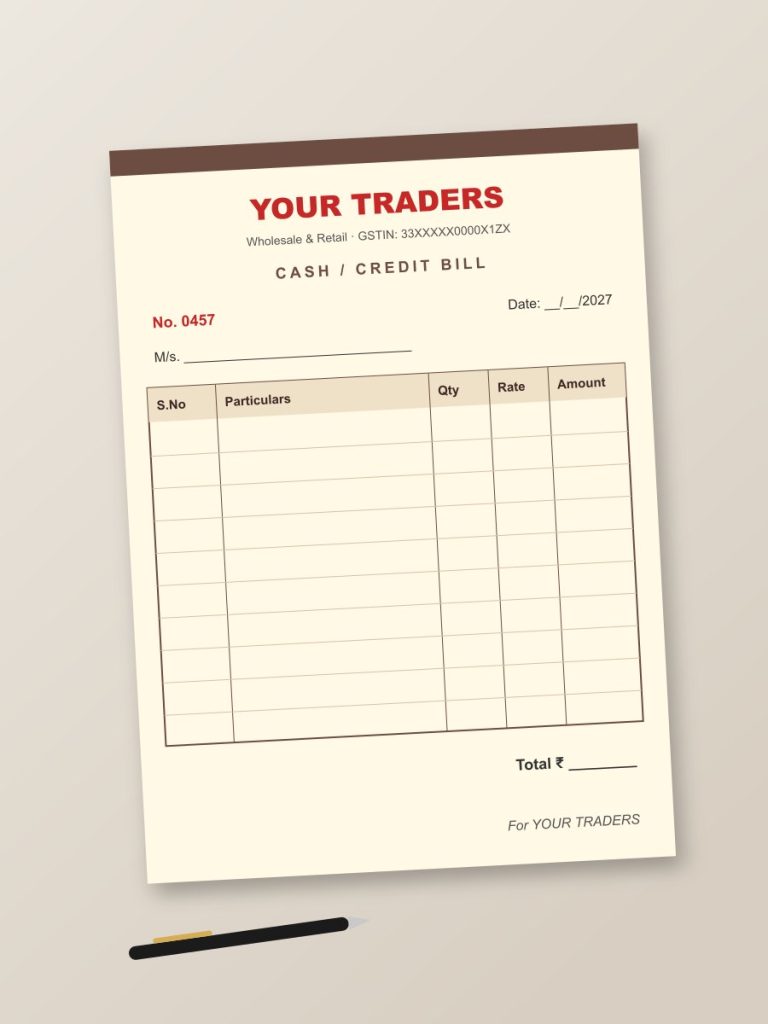 Business Printing Bill book and invoice pad design with carbon copy
