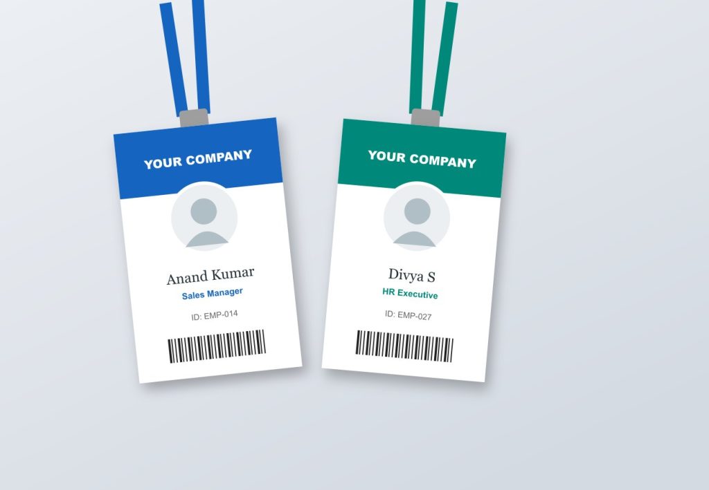 Business Printing Employee ID card designs with lanyards