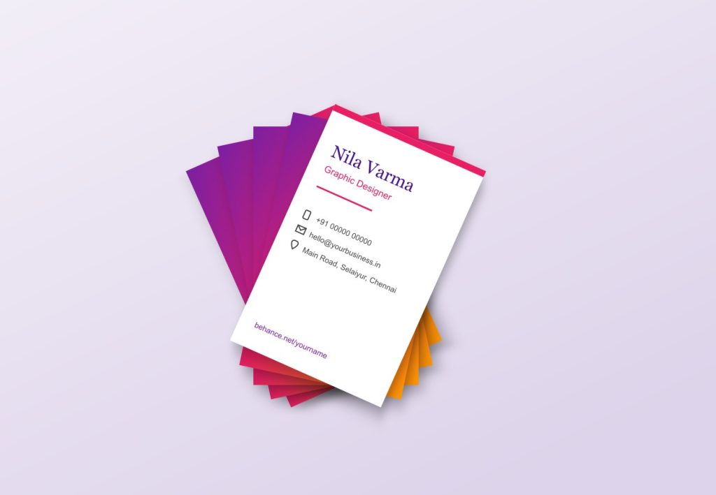 Business Printing Creative gradient visiting card designs fanned out