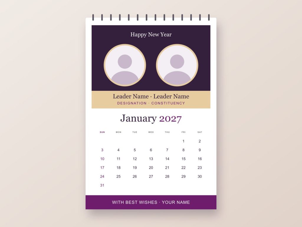 Calendars Sample political wall calendar design