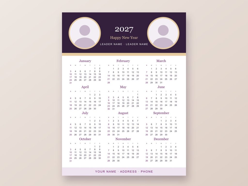 Calendars Sample political yearly calendar design