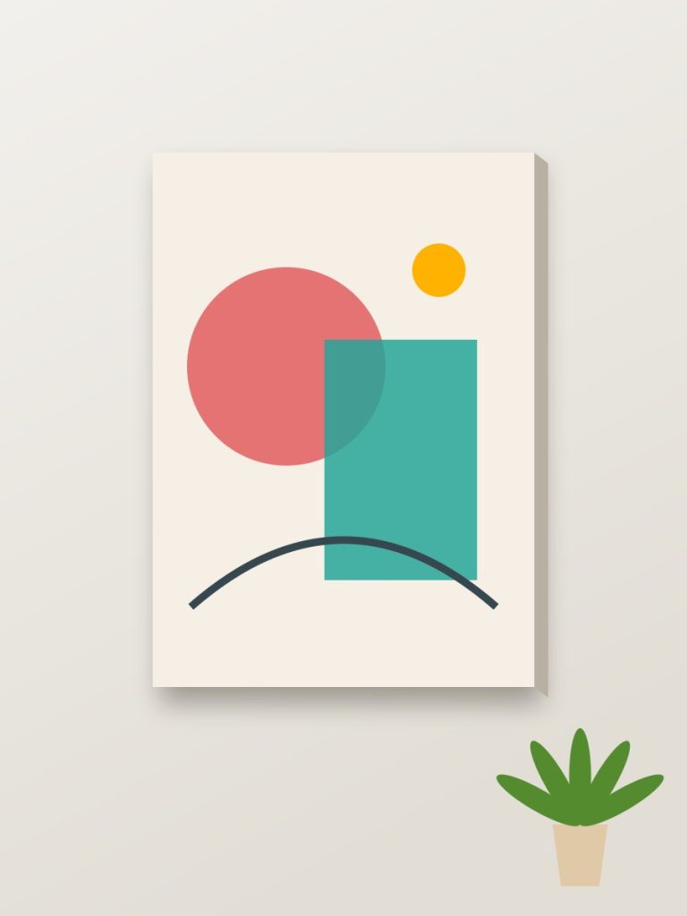 Gallery wrapped canvas print design with abstract art