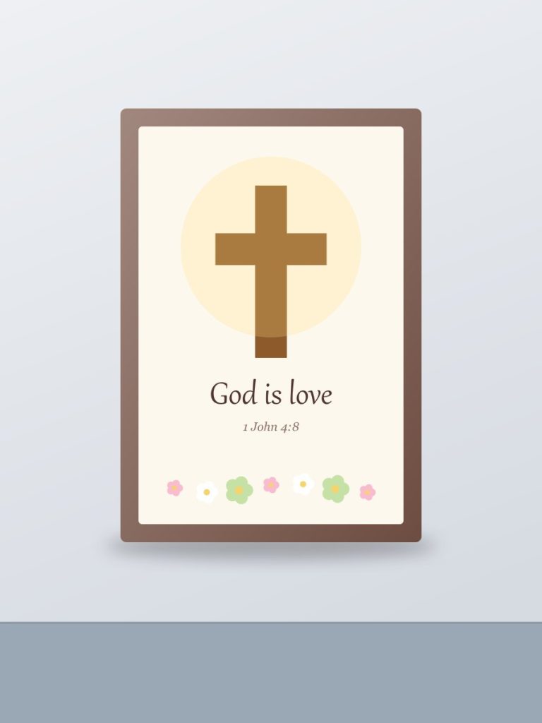 Souvenirs Wooden cross plaque souvenir with God is love verse