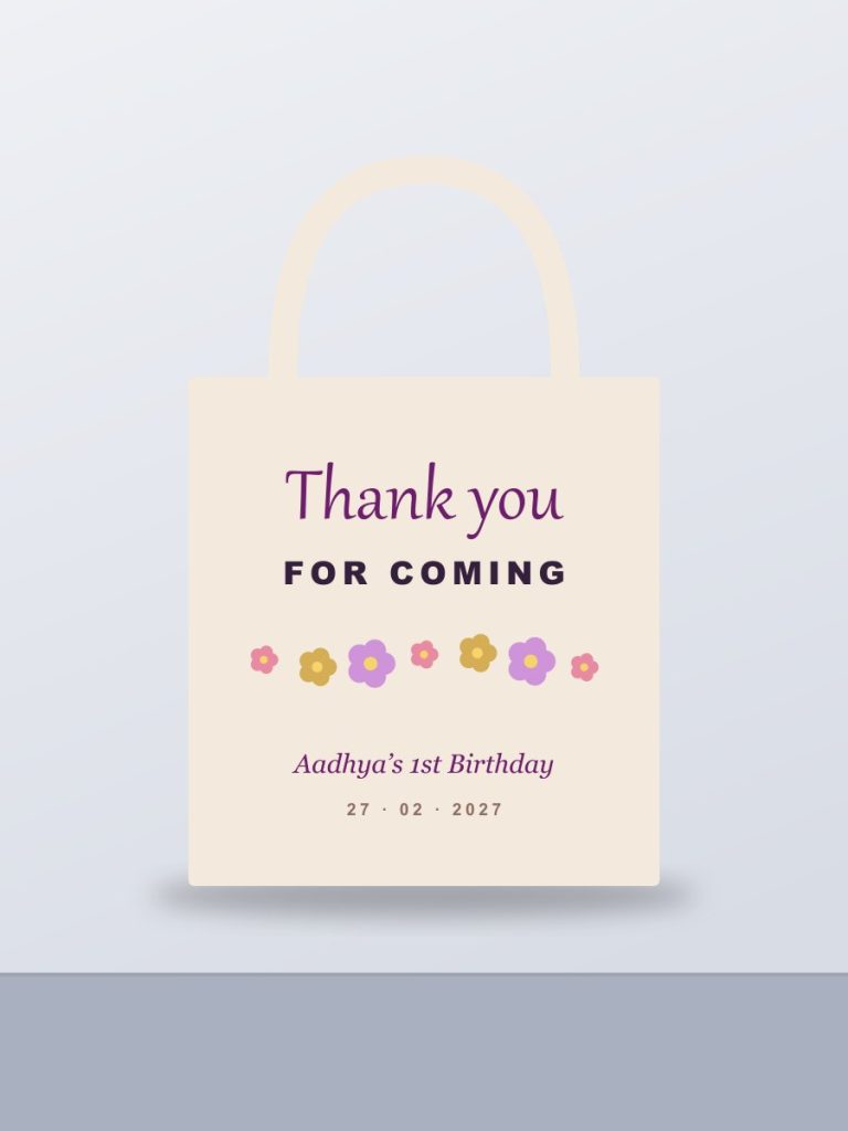 Souvenirs Thank you for coming printed tote bag event souvenir